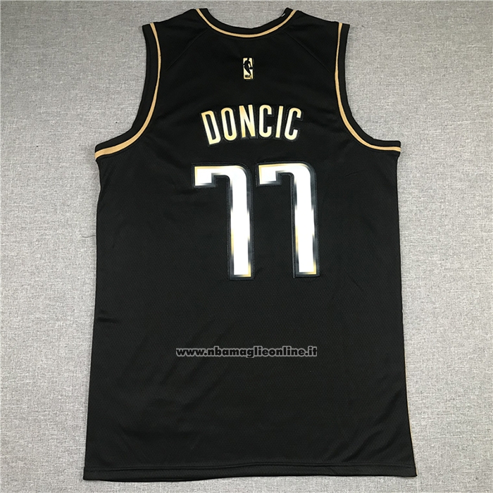 Maglia Golden Edition Dallas Mavericks Luka Doncic #77 2020-21 Nero